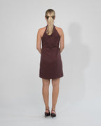Sukienka Halter neck mini bordowa – tył