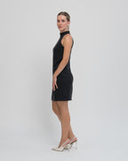 Sukienka Halter neck mini czarna – bok